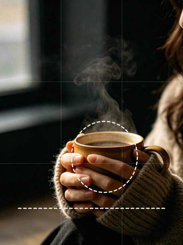 Warm Hands template with dashed guides